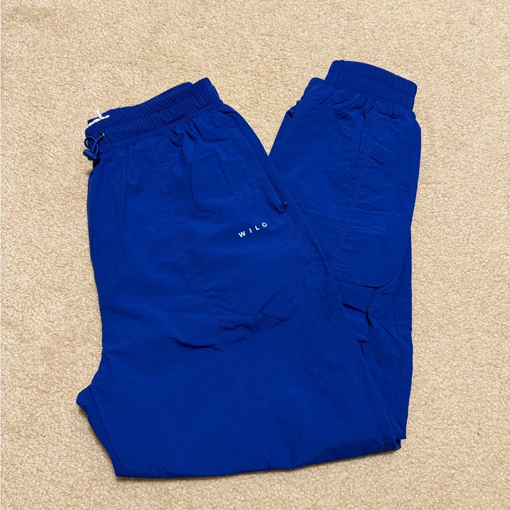 Wilo Pants Blue The Label Parachute Windbreaker Stretch Waist size small